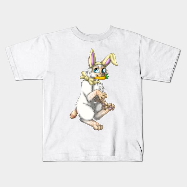 Bobtail BunnyCat: Red Lynx Point (Yellow) Kids T-Shirt by spyroid101